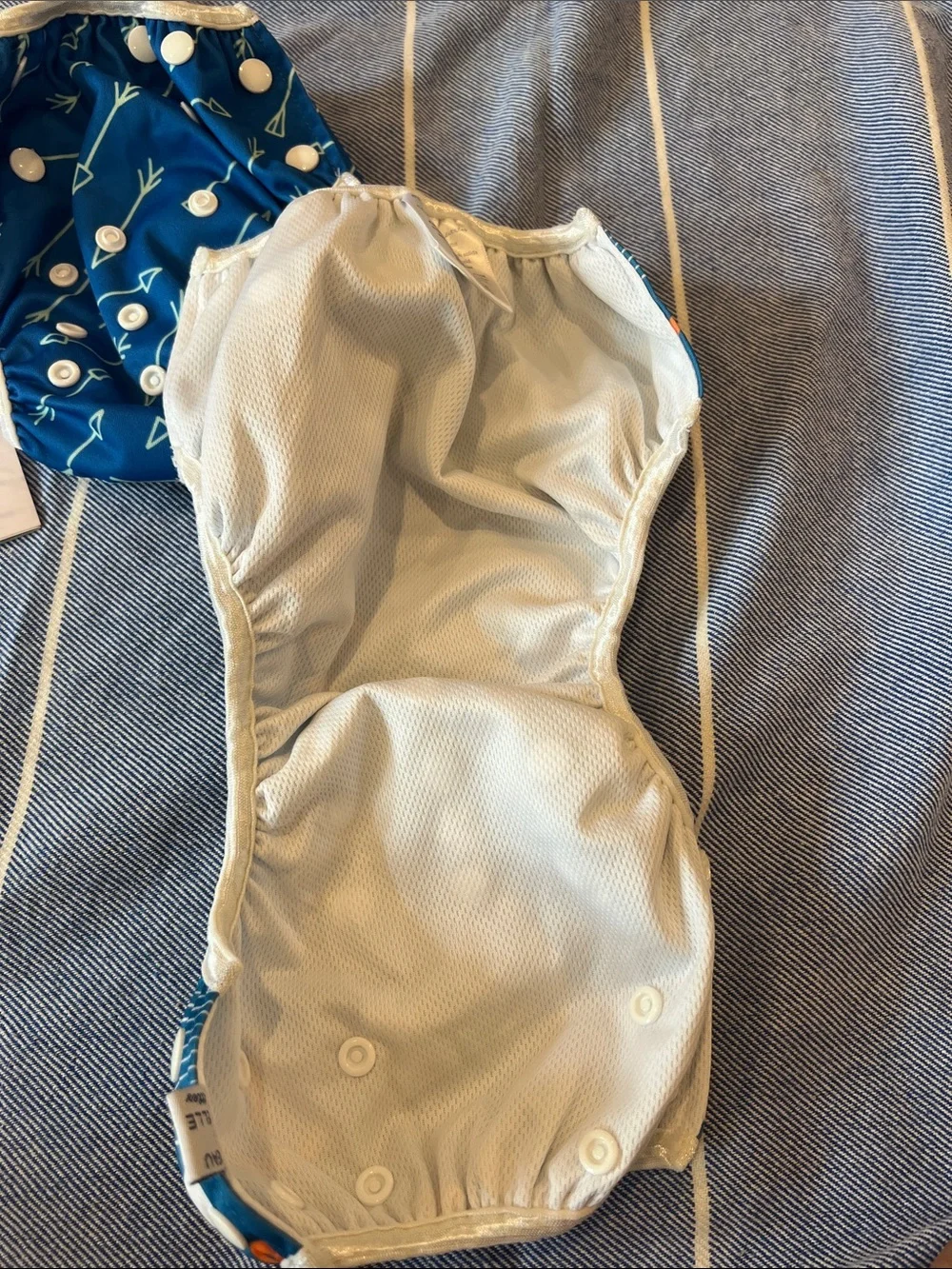 Reusable Swim Diaper - Blue Anchor Print and blue arrow